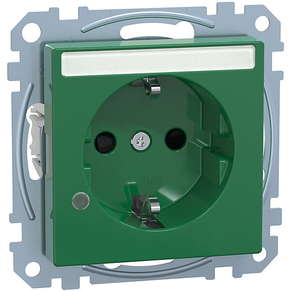 Merten SCHUKO-Steckdose SV gn Ko.Licht Schriftfeld MEG2303-0304